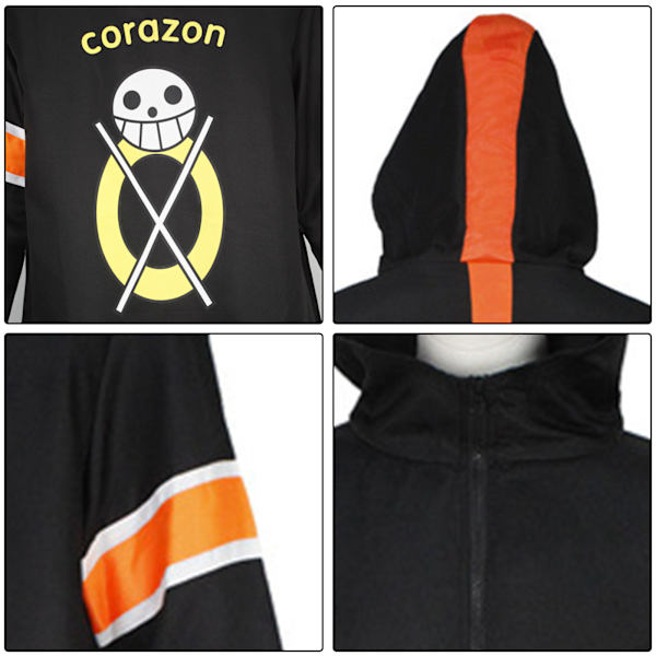 One Piece cosplay-kostymer Trafalgar Law Tredje generationens cospl Yz Black XXL