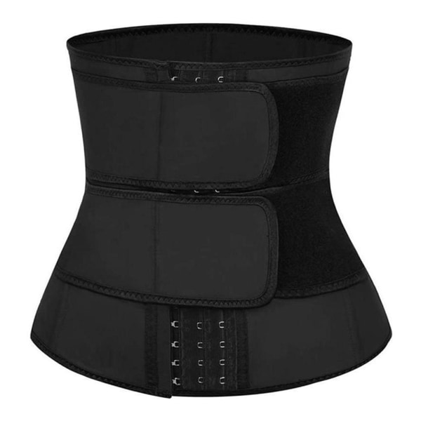 Kvinnor Waist trainer Korsett Svettbälte Trimmer Träning Fitness V black M
