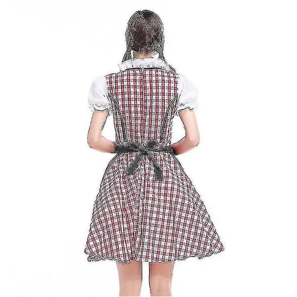 Kvinder Traditionel Oktoberfest Dragt Tysk Øl Wench Dirndl Kjole Med Forklæde Cosplay Kostume Festkjole Xs6xl Plus Size V XS