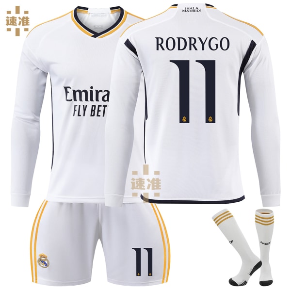 Gos- 2324 Real Madrid ångärmad Fotballtrøye 11 RODRYGO L