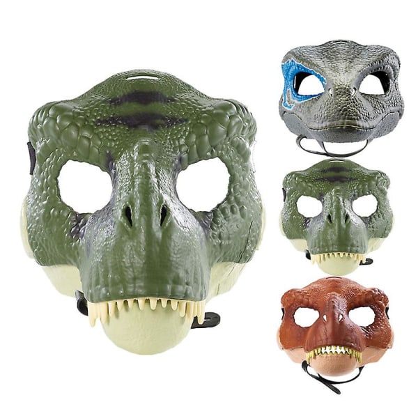 Halloween Fest Rollespil Maske Jurassic Tyrannosaurus Rex Blue