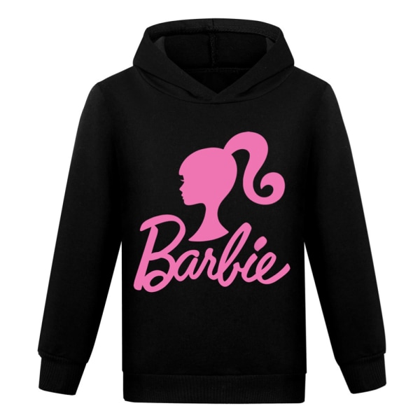 Barbie barn huvtröja kavaj långärmad julklapp black 140cm