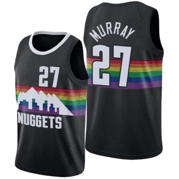 Baskettröja för herrar JOKIC 15# MURRAY 27# PORTER JR. 1# vuxen Mode Top tee Sport T-shirts V black #27 2XL