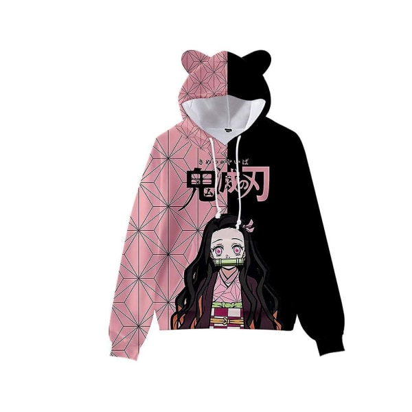 Demon Slayer Kamado Nezuko Cosplay Hoodie 3d Print Hættetrøje Øretrøje Sweatshirt Streetwear Jakke Frakke H y H L