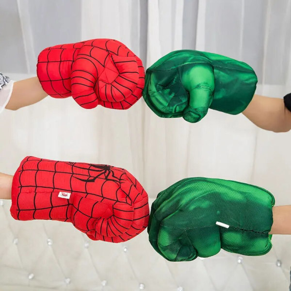 Marvel figur boxningshandskar Spiderman Superhero Cosplay Handskar zy Red Hulk left hand