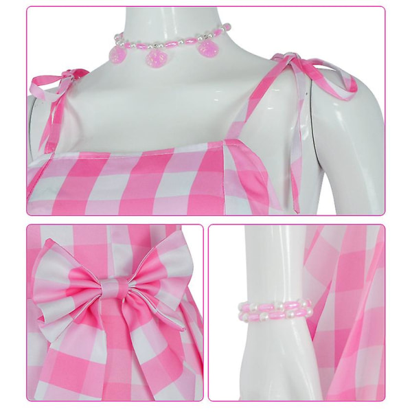 Barbie Kostym För Kvinnor Barbie Klänning Bedårande Rosa Dam Cosplay Flickor Kläder Kvinna Halloween Klassisk docka Rollspel Barbie Dress Up L