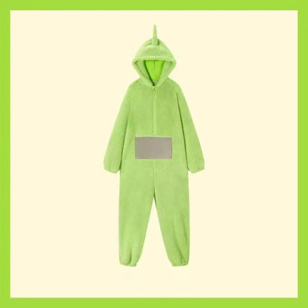 Teletubbies Yhden Kappaleen Pyjama Aikuisille Paksu Korallivilla Green XL