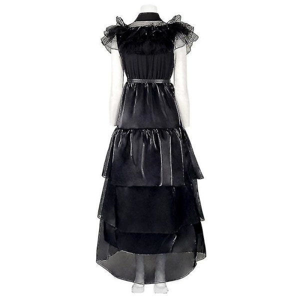 Onsdag Addams Family Comedy Cos Prom Wednesday Black Dress.v2 L