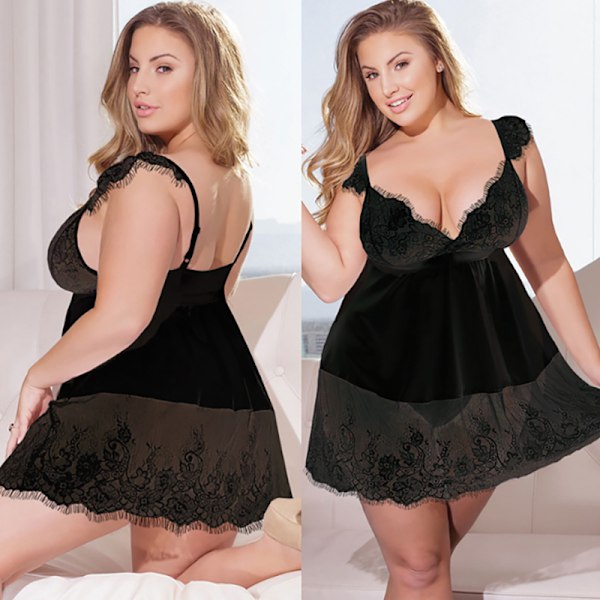 Kvinnors sexiga kostym Perspektive frestelse Korta kjol Pyjamas Black Bxz Black 5XL