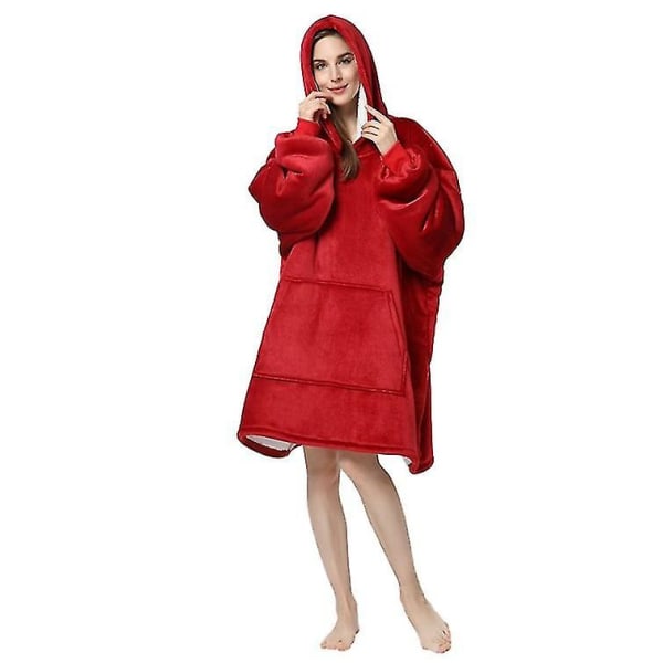Pars hjemmetøj fortykket varm koldækket hættepyjamas deep red