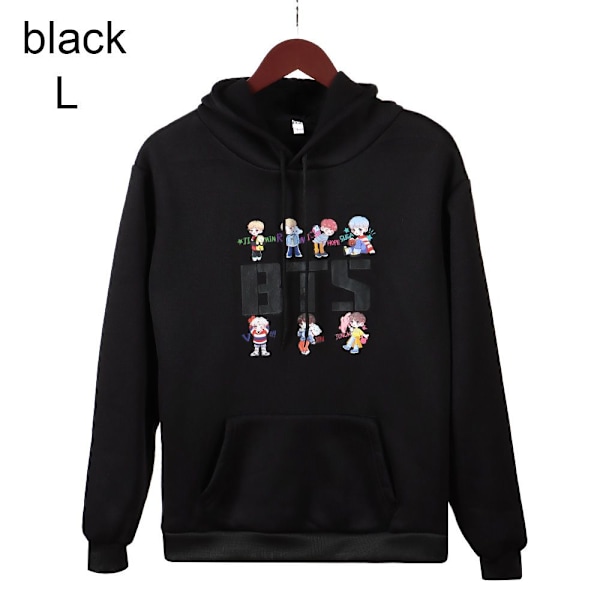 BTS Hoodies Efterårstrøjer SORT black V black L