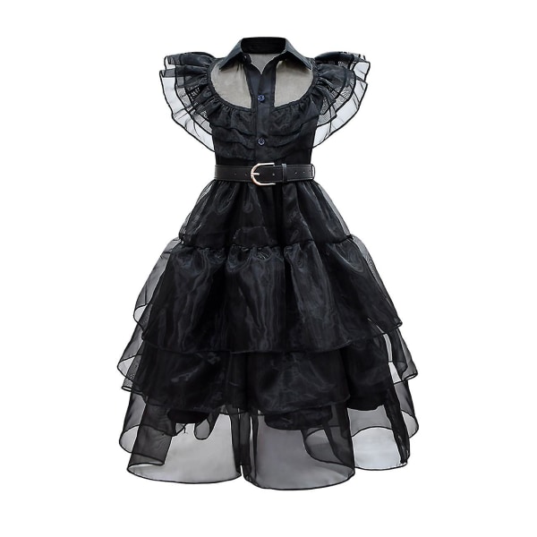 Onsdag Addams Dress For Girls Carnival Party Cosplay Kostym 160cm