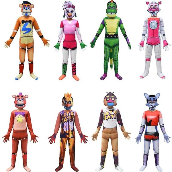 Fem bjørner Bonnie bjørnekostyme spill Fnaf Foxy Chica Bonnie Freddy Cosplay kostymer Fancy Nightmare Halloween kostyme for barn V 190 160(11-12Y)