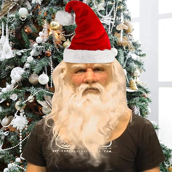 Mjuk Tomte Vuxen My Old Man Christmas Holiday Rolig Latex Mask V without a hat Santa