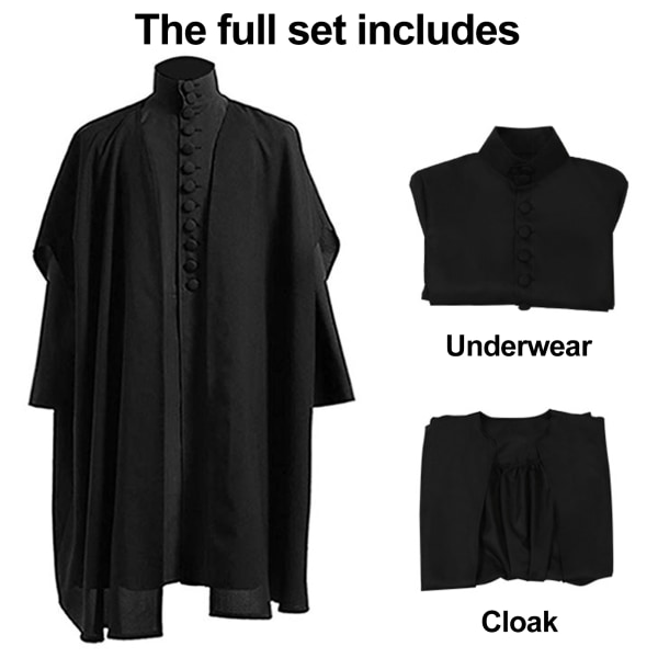Professor Severus Snape cosplay outfit Halloween jul W V Black L