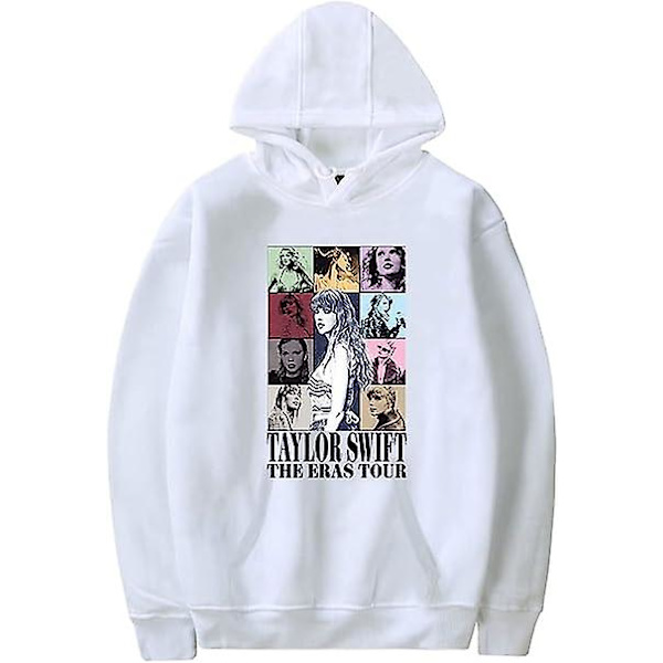 Taylor The Eras Tour Swift huppari vetoketjulla Casual huppari taskulla White M
