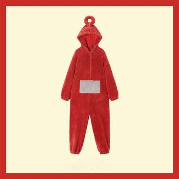 Teletubbies One Piece Pyjamas Vuxen förtjockad korallfleece Red M