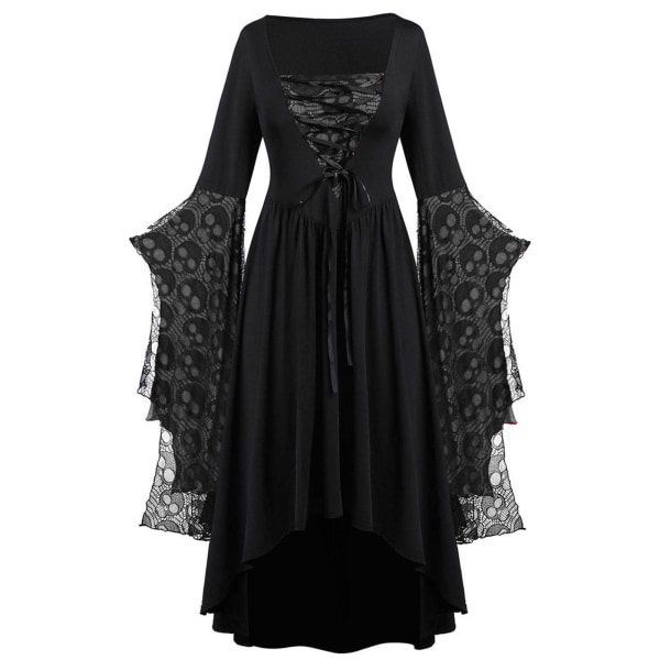 Voksen Punk Gotisk Heks Karneval Cosplay Kostyme Heks Vampyr Festkjole Halloween Lys Grå Z Light Gray S