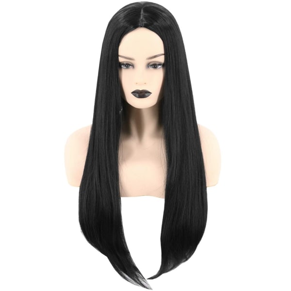 Adams mor Cosplay paryk dame lang sort lige paryk Halloween Z