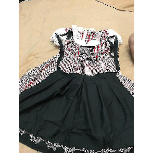 Naiset Perinteinen Oktoberfest-asu saksalainen olut Wench Dirndl-mekko essulla Asuste Juhlamekko Xs-6xl Plus-koko XL