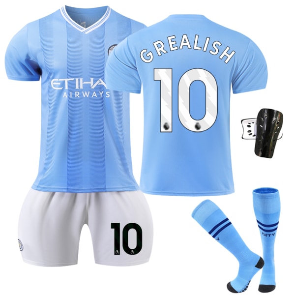 23-24 Manchester City hemmafotbollströja 10 Grealish Kids 18(100-110CM)