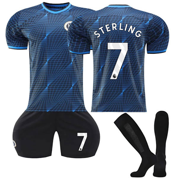 23-24 Chelsea F.C. Borte fodboldtrøje til børn nr. 7 STERLING 6-7 years