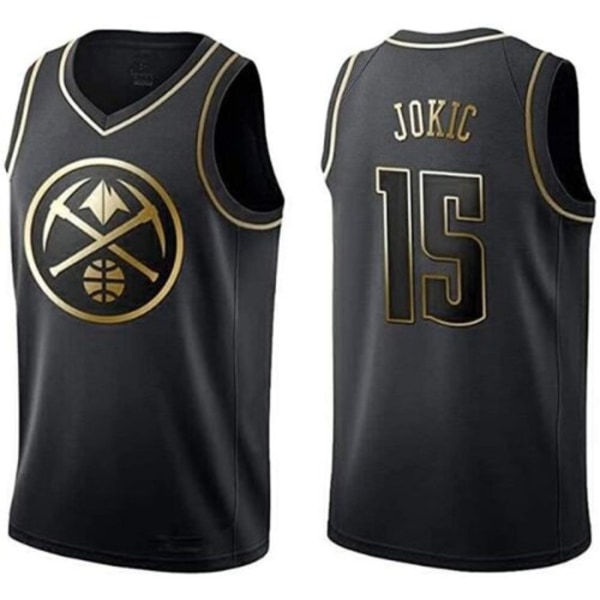 Baskettröja för herrar JOKIC 15# MURRAY 27# PORTER JR. 1# vuxen Mode Top tee Sport T-shirts V black #15 B L