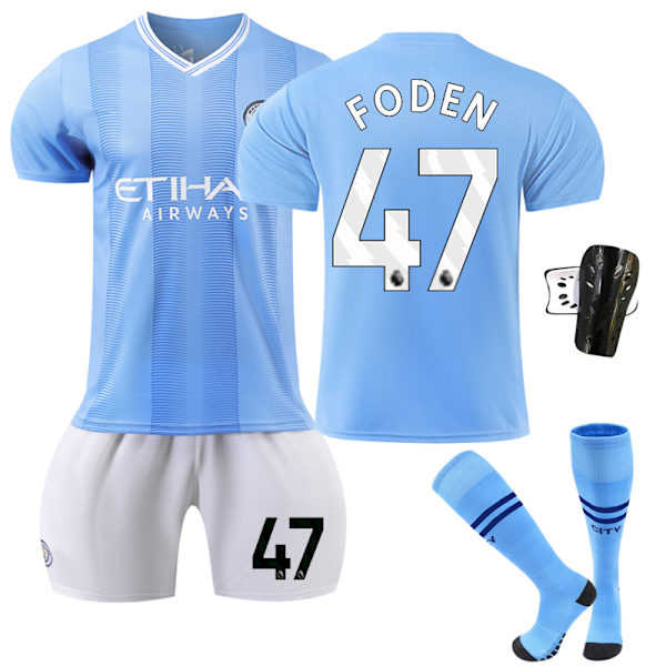 23-24 Manchester City hemmafotbollströja 47 Foden Kids 18(100-110CM)