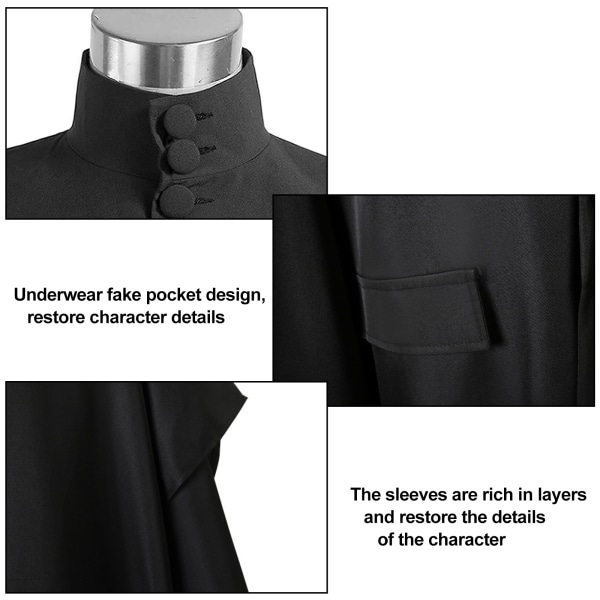 Professori Severus Snapen cosplay-asu Halloween joulu W V Black L