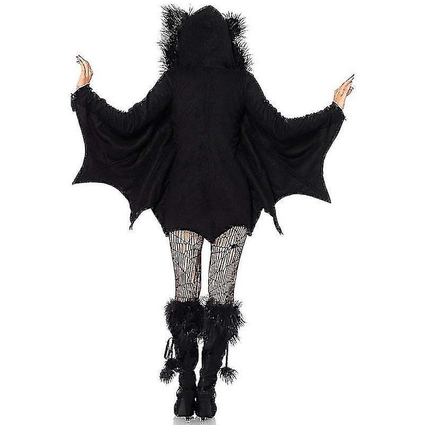 Kvinnor Vampyr Fladdermus Dräkt Vuxen Cosplay Jumpsuit Halloween Fancy Dress Outfit askerad Fest Djur Cosplay Kostym Black M