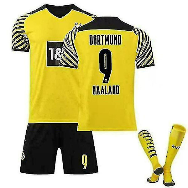Uusi 21/22 Koti Lapset Jalkapallo Sarjat Paidat Jalkapallopaita Harjoitusasu 2122 Dortmund Koti Haaland 9 v 2122 Dortmund Home Haaland 9 20( 4-5 Years)