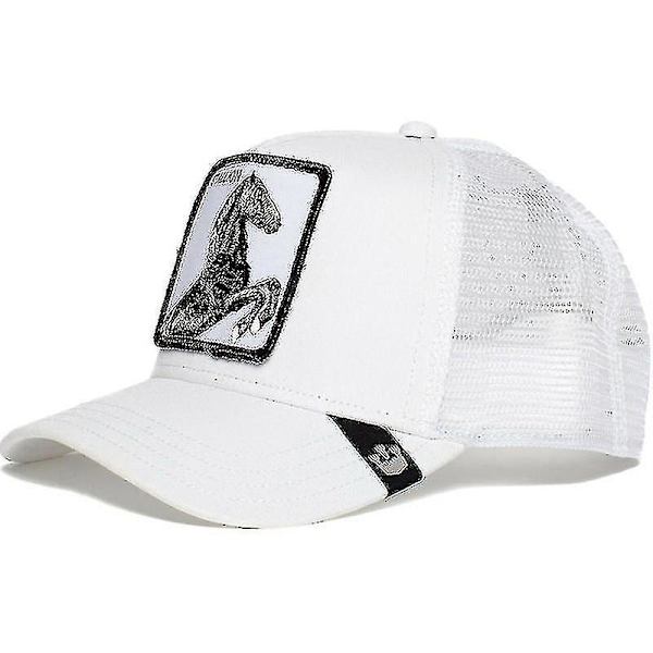Vuxen Black Panther Mesh Cap Sommar Baseball Cap Trucker Cap y Horse - White