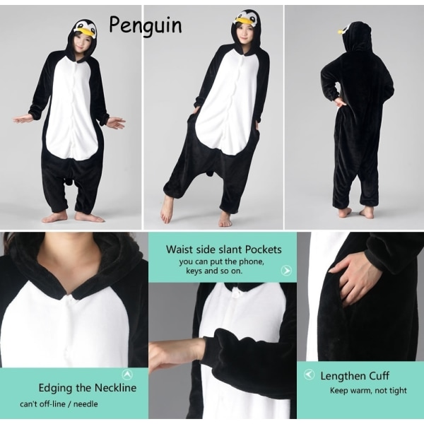 Flot Cosplay Kostume Onesie Pyjamas Nattøj til Voksne Pingvin L V S