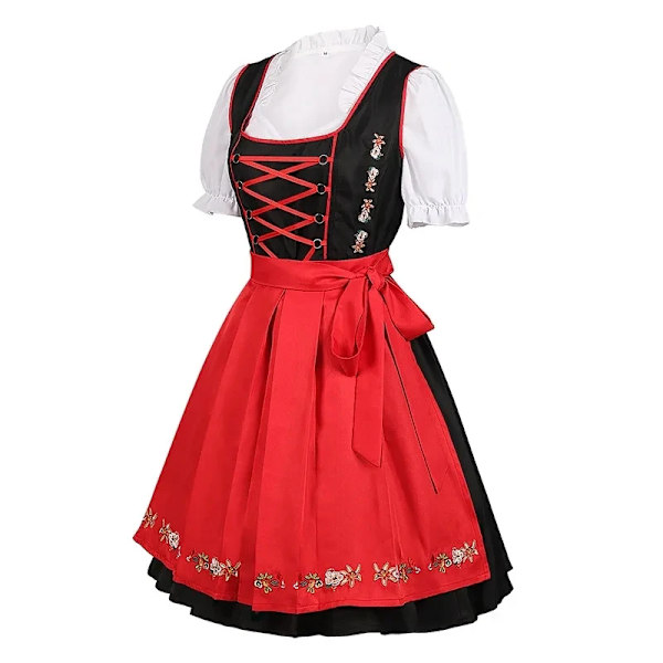 Mub- Naisten Oktoberfestin oluttyttöjen saksalainen mekko, neliönmuotoinen kaula-aukko, esiliina, cosplay-asu, juhlamekot naisille, festivaaliesitys 1 v 1 M