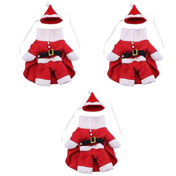 3 stk. jule stående kappe kæledyrskostume sjove cosplay tøj til hundhvalp (størrelse Xl)3stXL 3pcs y 3pcs XL