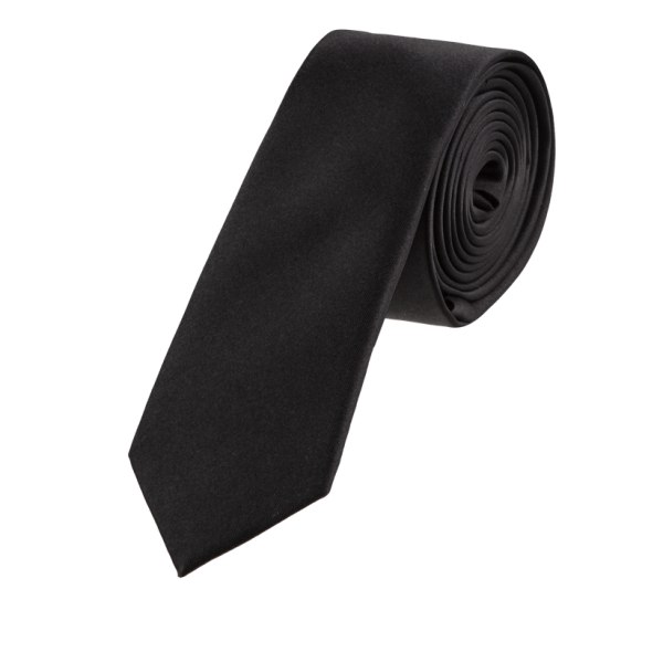Smal / slimmad enfärgad slips svart