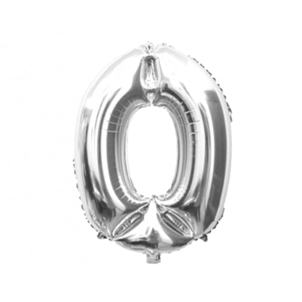 Folieballong - siffra silver (0)