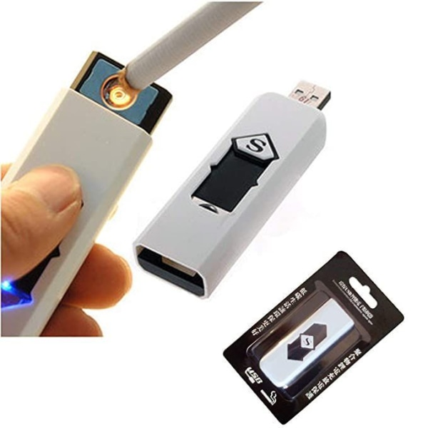 USB-tändare / lighter laddningsbar svart/vit