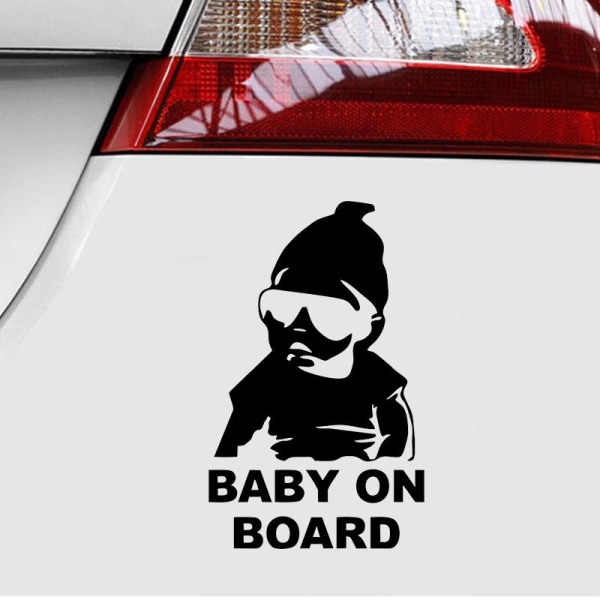 Baby on board (barn i bilen) dekal silver