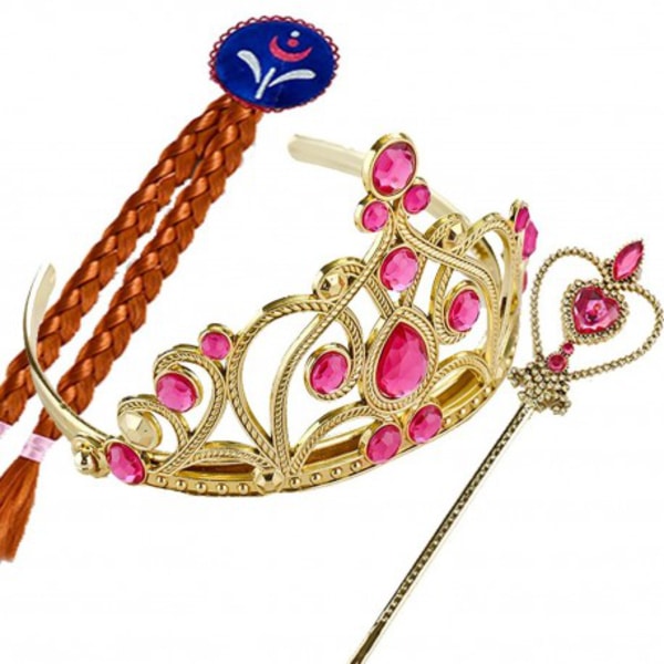 Anna princess klänning + tiara/fläta/spö 150 cl