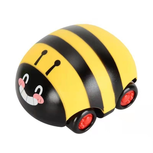 Cartoon Insect Friction Inertia Toy Car för barn Dubbelsidig Pull Back Cars Toys med lampor Tidig pedagogisk leksak