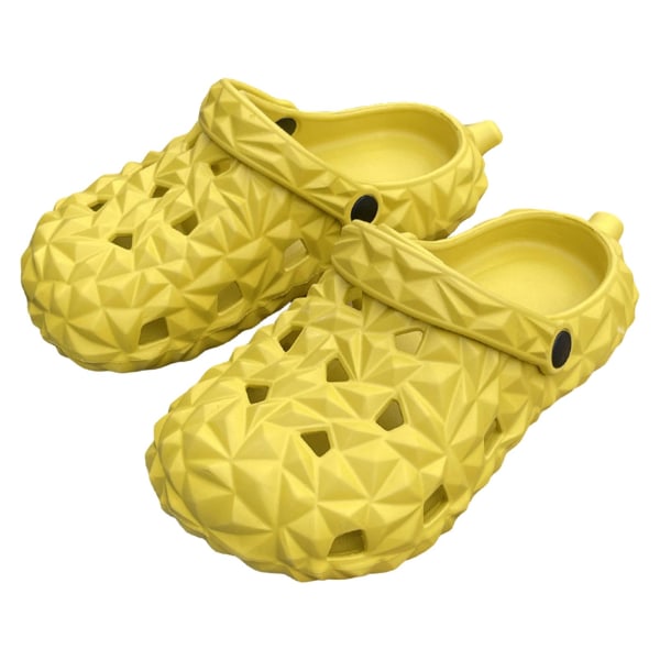 Summer Slipper Anti Slip Comfortable Distinctive Fruit Design Lightweight Hole Shoes for Beaches Pools Resorts Yellow 38‑39