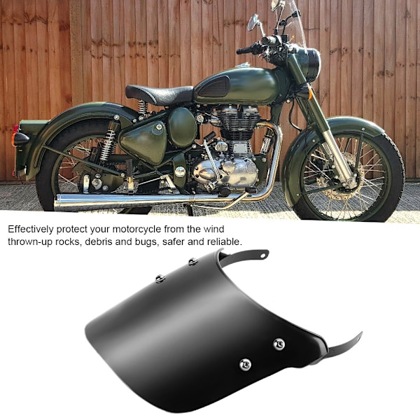 Vindskjerm Vindrutebeskytter Motorsykkel Modifisert Del Passer for Royal Enfield Classic 500cc Svart