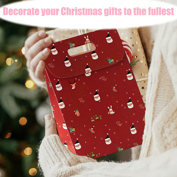 4Pack presentpåsar med jultema med en självhäftande förslutning