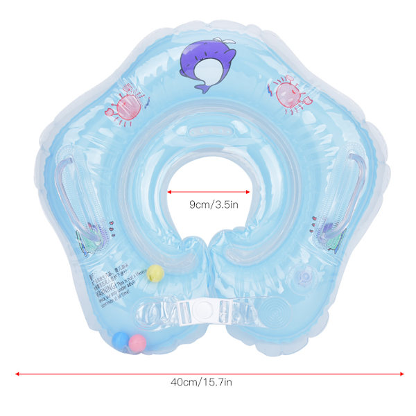 PVC Barnas Baby Svømming Sikkerhet Oppblåsbar Nakkering Flytende Sirkel Tilbehør Blå