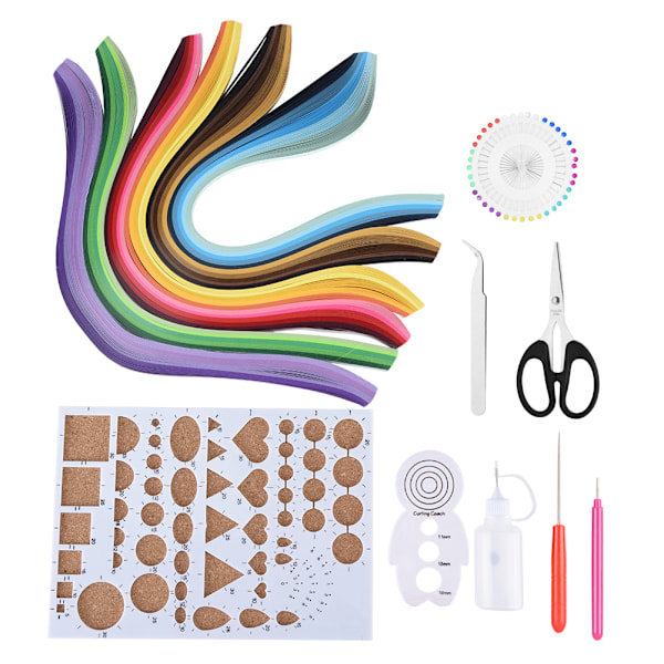 14PCS Paper Quilling DIY Kits with 6 Colors Quilling Strips DIY Crafts Tool Set