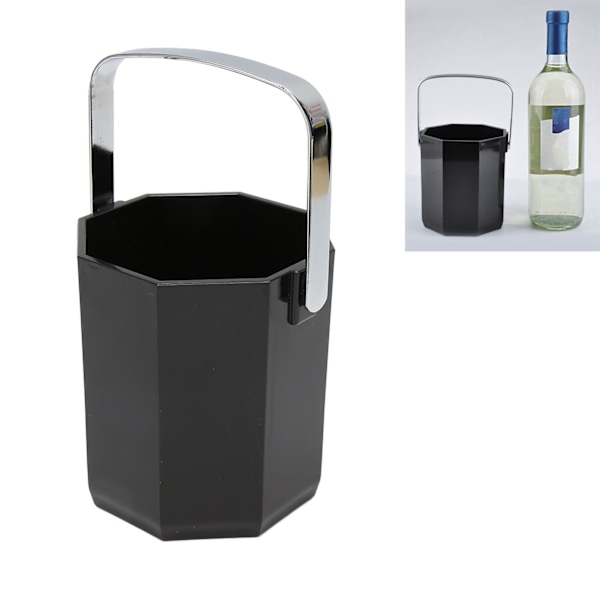 Champagne Bucket Stainless Steel Handle Strong Acrylic Multi Purpose Ice Cube Bucket for Family Bar Camping