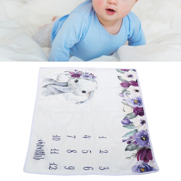 Baby Monthly Milestone Blanket Nyfödd tillväxtdiagram Filt Fotorekvisita för spädbarn