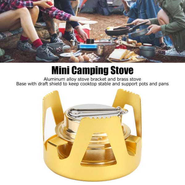 Bärbar utomhus picknick spis Mini spritbrännare för utomhuscamping vandring BackpackingGold
