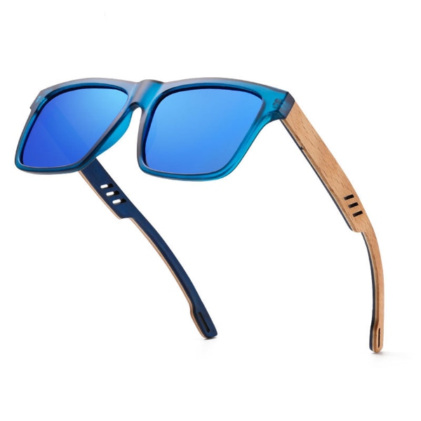 Trä polariserade solglasögon casual mode fyrkantiga glasögon, tillverkade